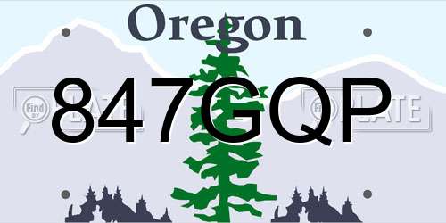 847GQP Oregon License Plate