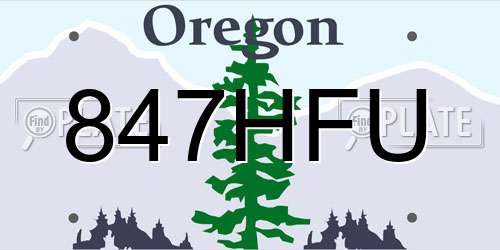 847HFU Oregon License Plate