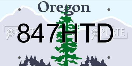 847HTD Oregon License Plate