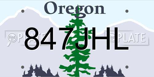 847JHL Oregon License Plate
