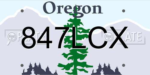 847LCX Oregon License Plate