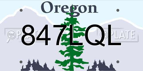 847LQL Oregon License Plate