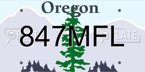 847MFL Oregon License Plate