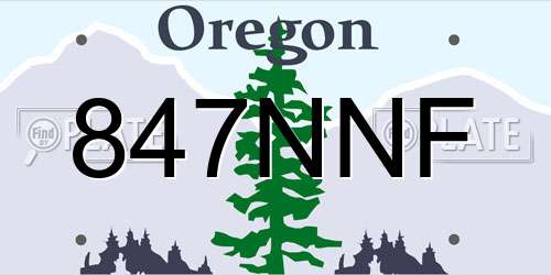 847NNF Oregon License Plate