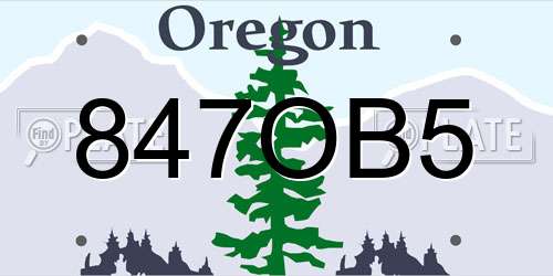 847OB5 Oregon License Plate