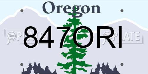 847ORI Oregon License Plate