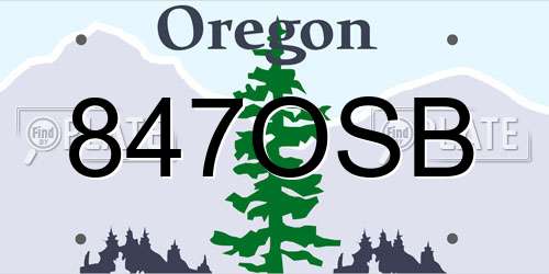847OSB Oregon License Plate