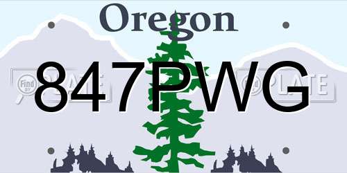 847PWG Oregon License Plate
