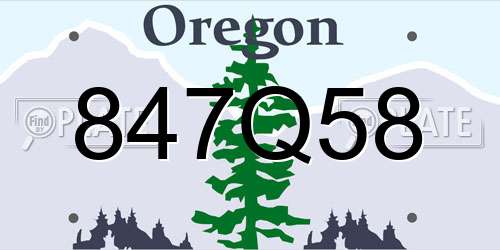 847Q58 Oregon License Plate