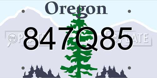 847Q85 Oregon License Plate