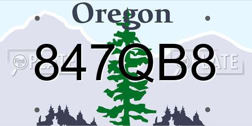 847QB8 Oregon License Plate