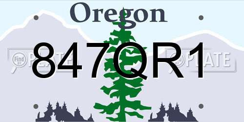847QR1 Oregon License Plate