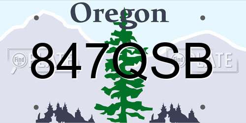 847QSB Oregon License Plate