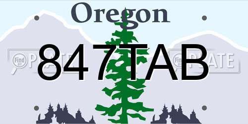 847TAB Oregon License Plate
