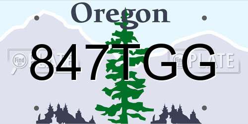 847TGG Oregon License Plate