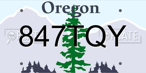 847TQY Oregon License Plate