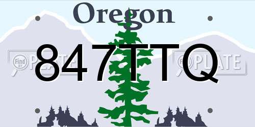 847TTQ Oregon License Plate