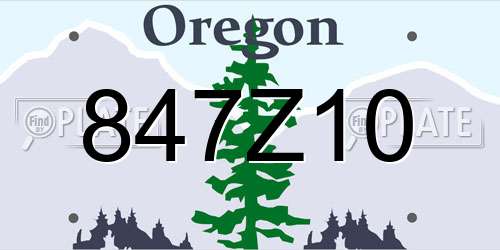 847Z10 Oregon License Plate