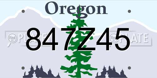 847Z45 Oregon License Plate