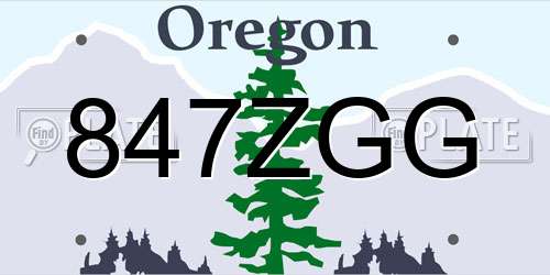 847ZGG Oregon License Plate