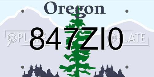 847ZI0 Oregon License Plate