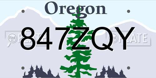 847ZQY Oregon License Plate