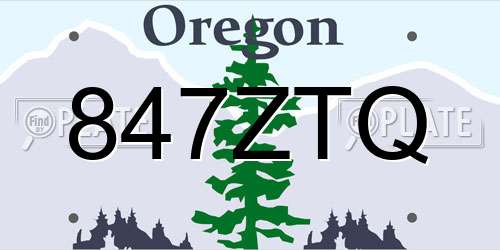 847ZTQ Oregon License Plate
