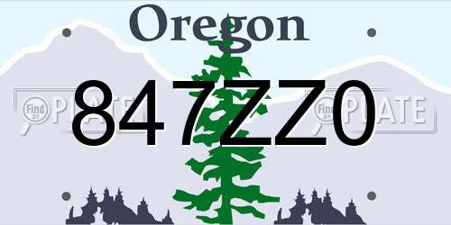 847ZZ0 Oregon License Plate