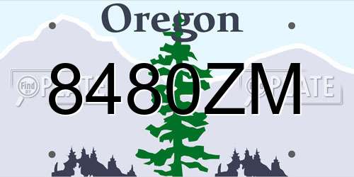 8480ZM Oregon License Plate
