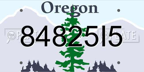 84825I5 Oregon License Plate