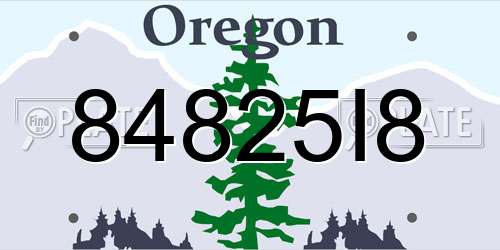 84825I8 Oregon License Plate