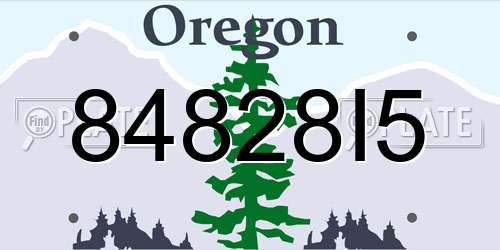 84828I5 Oregon License Plate
