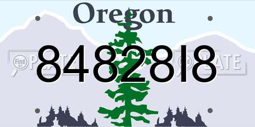 84828I8 Oregon License Plate