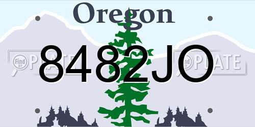 8482JO Oregon License Plate