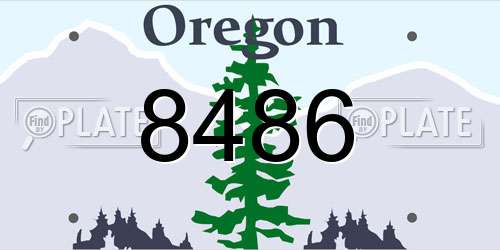 8486 Oregon License Plate