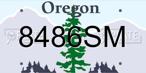 8486SM Oregon License Plate