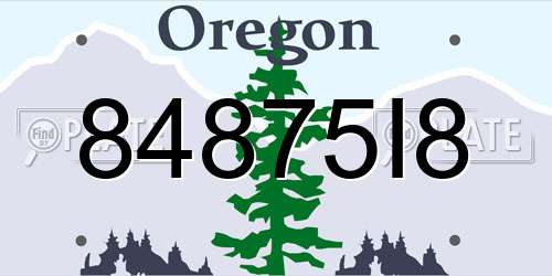 84875I8 Oregon License Plate