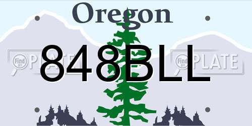 848BLL Oregon License Plate