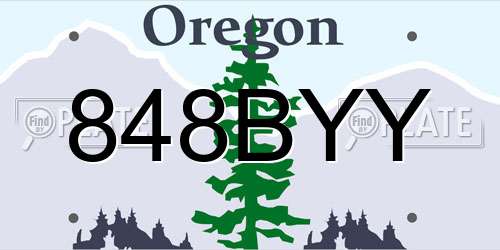 848BYY Oregon License Plate