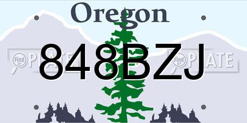 848BZJ Oregon License Plate