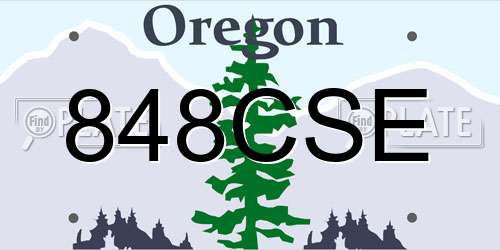 848CSE Oregon License Plate
