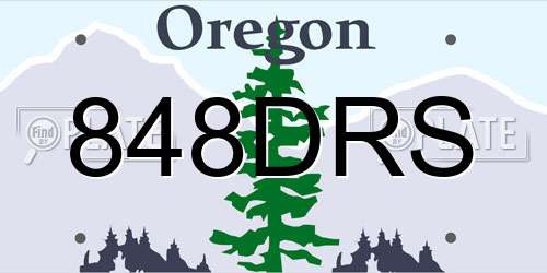848DRS Oregon License Plate