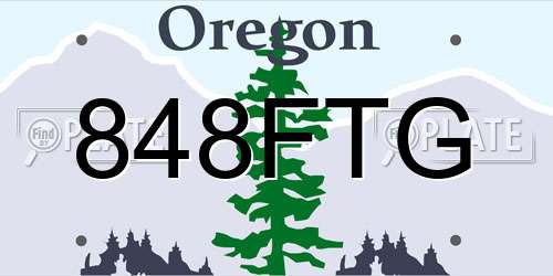 848FTG Oregon License Plate