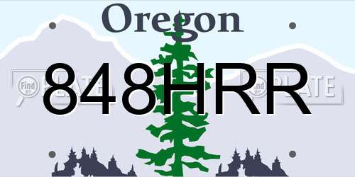848HRR Oregon License Plate