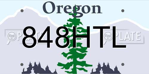 848HTL Oregon License Plate