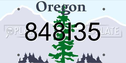 848I35 Oregon License Plate