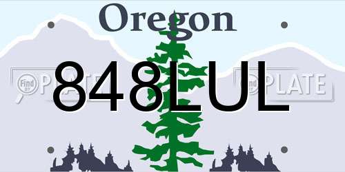 848LUL Oregon License Plate