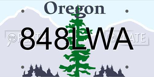 848LWA Oregon License Plate