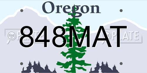 848MAT Oregon License Plate