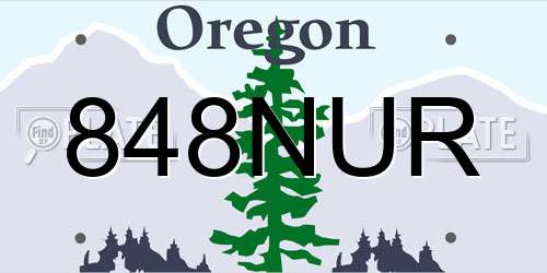 848NUR Oregon License Plate